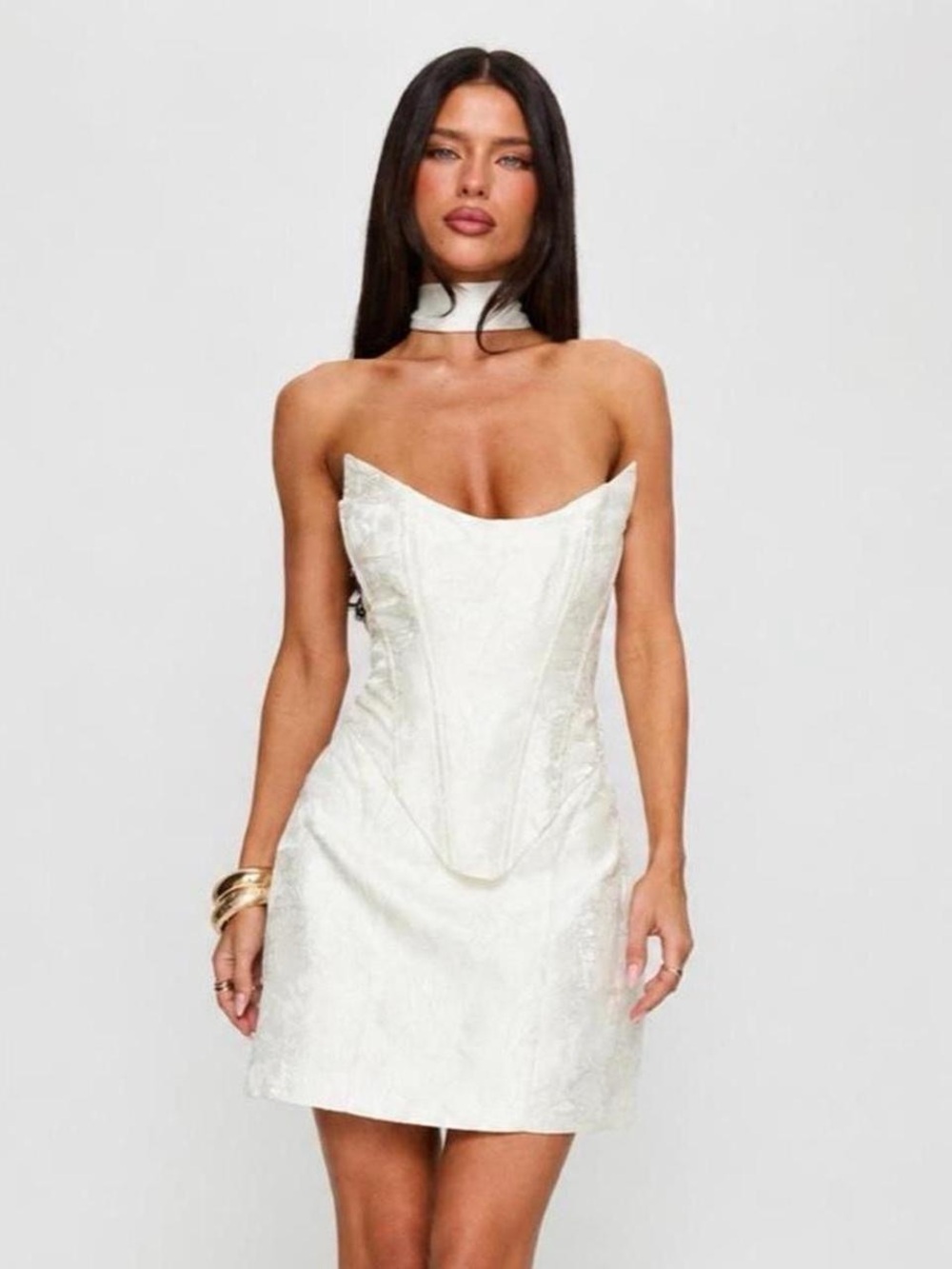 Princess Polly White Strapless Corset Mini Dress
